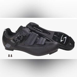 Serfas women’s Black Cycling Shoes with Silver Accents